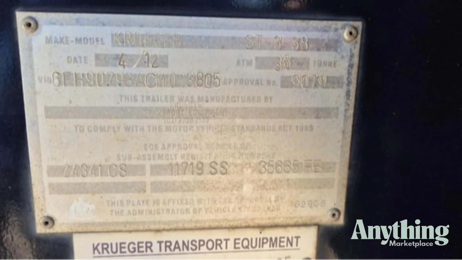 Used Krueger Skeletal Trailer