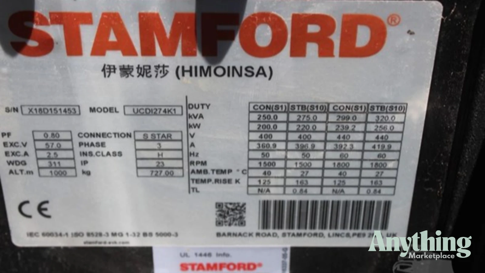 2018 Used HIMOINSA HSW255 Other Generators