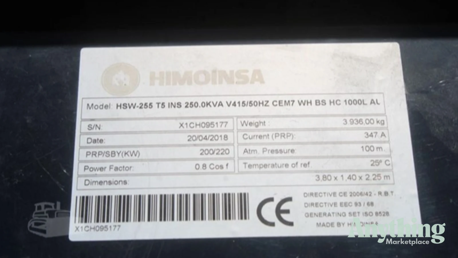2018 Used HIMOINSA HSW255 Other Generators