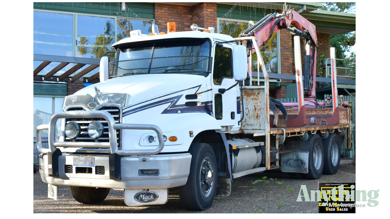Mack Vision Tray Truck with Crane, E.M.U.S TS972