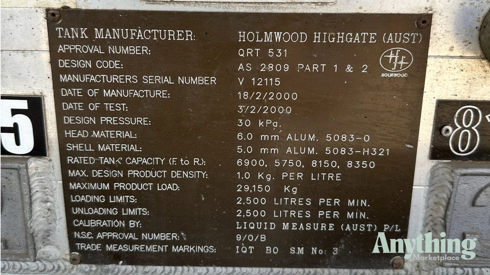 Used Holmwood Highgate Tanker