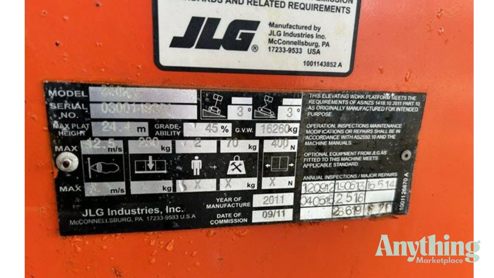 2011 Used Jlg 800 Elevated Work Platforms